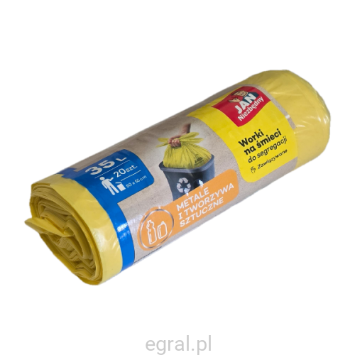 Jan Niezbędny Worki do Segregacji Plastiku Żółte Easy-Pack 35L 5900536282503 egral hurtownia wielobranżowa grudziądz.png