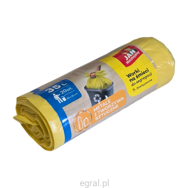 Jan Niezbędny Worki do Segregacji Plastiku Żółte Easy-Pack 35L 5900536282503 egral hurtownia wielobranżowa grudziądz.png
